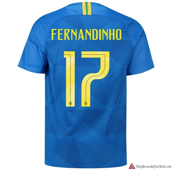 Camiseta Seleccion Brasil Segunda equipación Fernandinho 2018 Azul